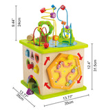 Hape Cubo de Juego de Bichitos del Campo | Rompecabezas de Aprendizaje de Madera, Centro de Actividades de 5 Caras