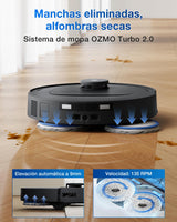 ECOVACS DEEBOT T30C Omni Robot Aspirador y friegasuelos, 20 000 Pa, ZeroTangle 3.0, TruEdge 2.0, TrueMapping 2.0, estación Omni Todo en uno, Sistema de autolimpieza automático, Negro