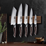 HOSHANHO Juego de Cuchillos de Cocina de 6 Piezas, Juego de Cuchillos de Chef Profesional, set de cuchillos de cocina de Acero Inoxidable con portacuchillas magnético