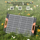 Rosaking 60W Cargador Solar Portátil, USB C+A + DC Panel Solar Plegable para Jardín, Balcón, Camping,para Generador Portátil, Pesca,Smartphone, GoPro,Portátiles