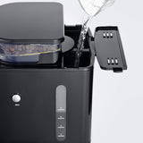 SEVERIN - Cafetera de goteo con molinillo hasta 10 tazas, Cafetera de filtro / Cafetera americana con jarra de cristal de 1l, con pantalla LED con temporizador, Acero inoxidable / Negro, KA 4814