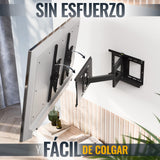 RICOO Soporte TV Pared 31-65" Pulgadas (79-165cm) R23-S Brazo articulado Giratorio Inclinable Colgador televisión Universal VESA 200x200-400x400 Negro