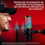 HyperX Quadcast 2 S - Micrófono USB para Gaming, Streaming y Creadores de Contenido, Cuatro Patrones Polares, 32bit, 192kHz, aRGB Leds, para PC, PS4, PS5 y Mac, Negro