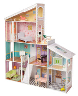 Amazon Basics - Casa de muñecas de madera y 4 pisos y muebles para muñecas de 30.48 cm