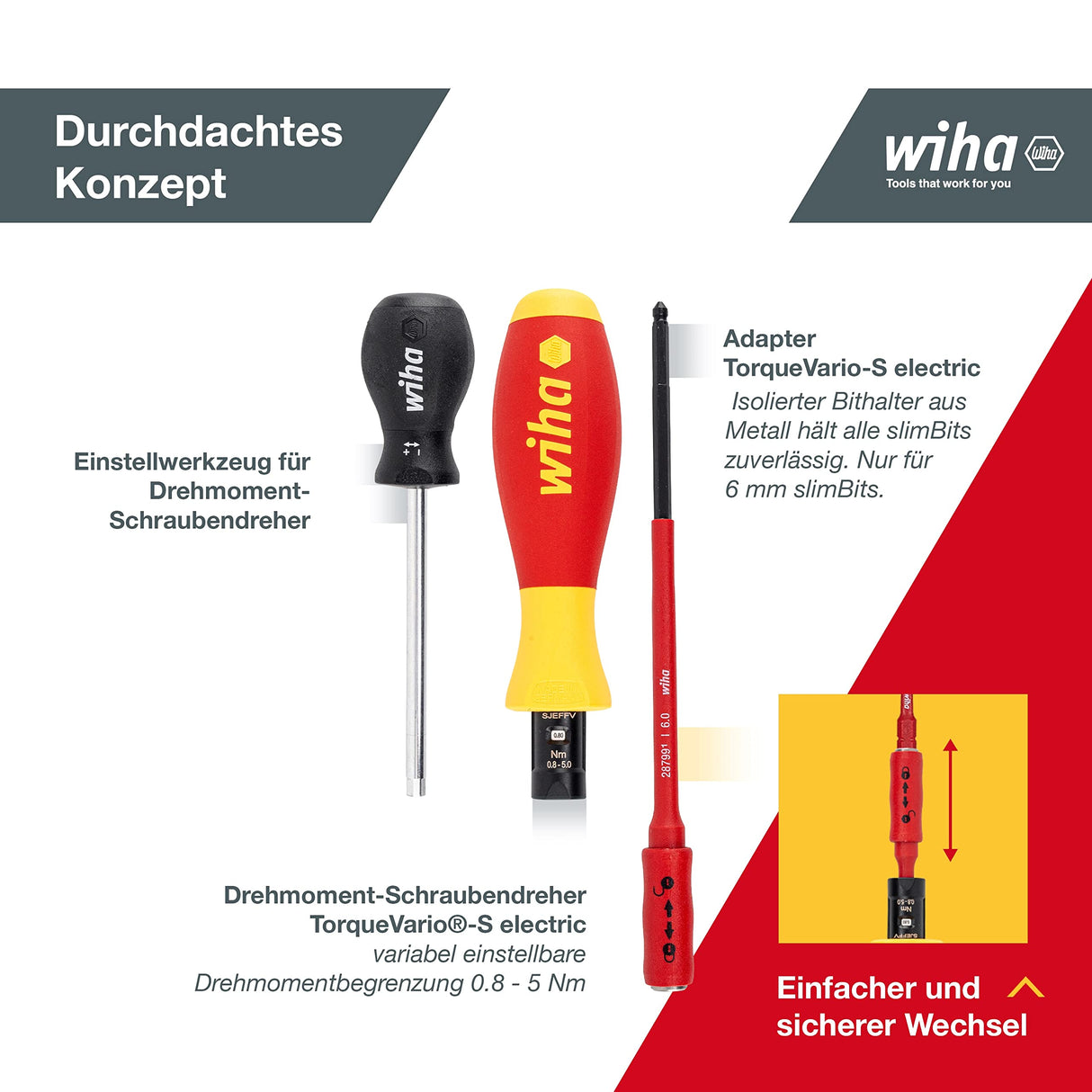 Destornillador dinamométrico TorqueVario®-S electric 2872 TorqueVario-S 0,8-5,0 Nm; VDE-Gr.3 Skala, TorqueSetter