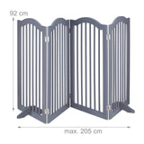 Relaxdays Barrera Seguridad Niños, 4 Paneles, Alto 92 cm, Valla Protección Bebés y Mascotas, Plegable, 92x205 cm, Gris
