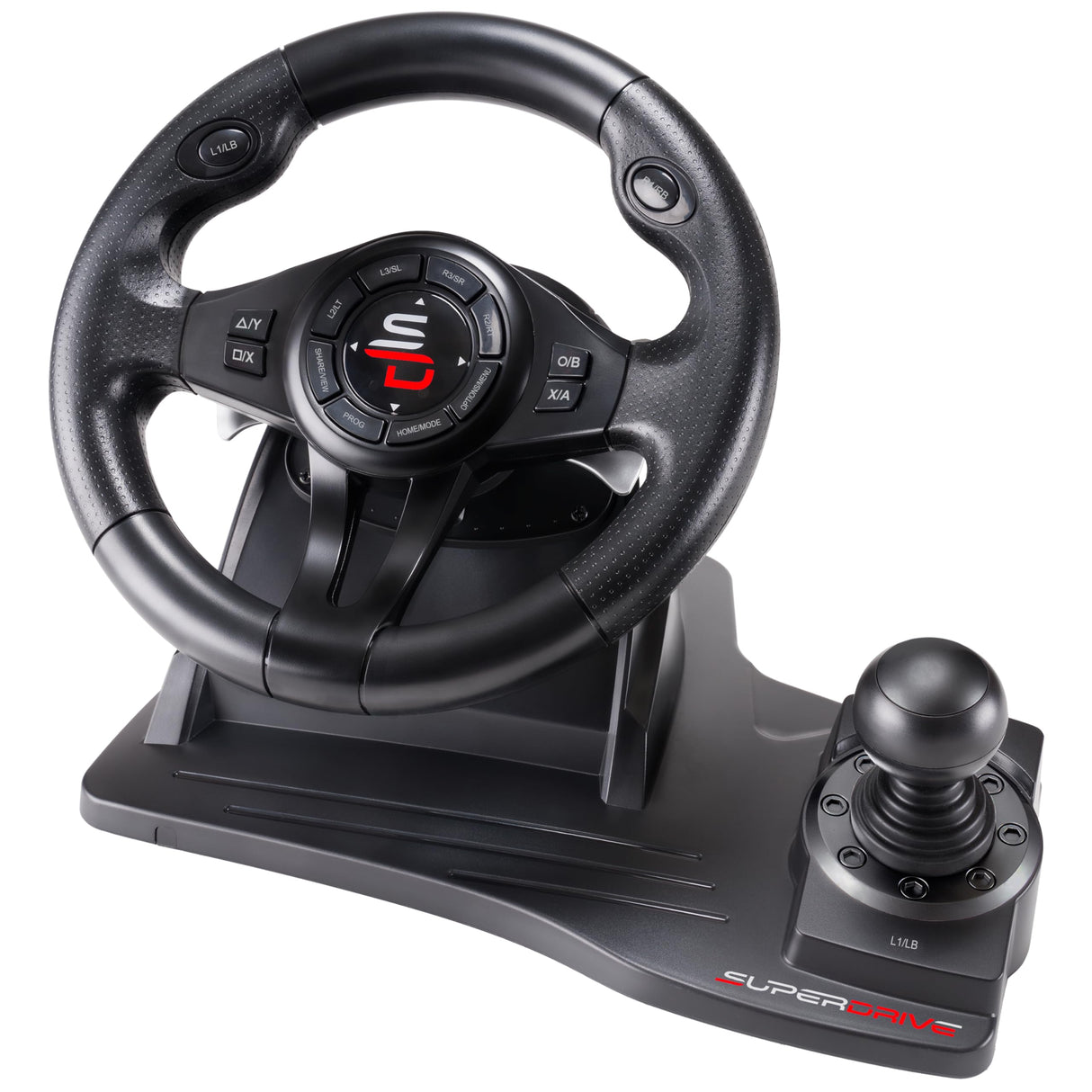 Subsonic Volante Superdrive GS550 Racing con pedales, levas de cambio, palanca de cambios y vibración para Switch, Xbox Serie X/S, PS4, Xbox One y PC (programable para todos los juegos)