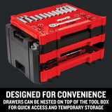 CRAFTSMAN VERSASTACK CMMT45309 - Juego de herramientas mecánicas, unidad de 1/4 y 3/8 pulgadas, caja de herramientas duradera de 3 cajones incluida, 262 piezas