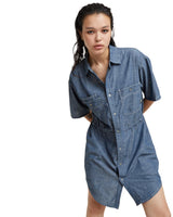 G-STAR Para Mujer Vestido Relaxed Drawcord, Azul (Rinsed D24874-D558-082), L