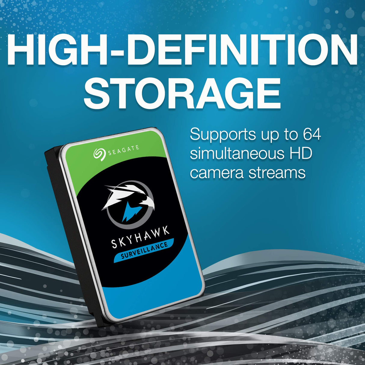 Seagate SkyHawk 4TB, Disco Duro Interno De Video, 3.5 Pulgadas, SATA 6.GB/s, Caché de 256 MB, DVR, Sistema de Cámaras de Seguridad NVR, servicios Rescue internos, Paquete Abre-fácil (ST4000VXZ16)