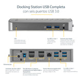 StarTech.com Dock USB-C o USB-A - Docking Station Universal Híbrido para Portátil Win Mac USB Tipo C o USB-A - 2x HDMI o DP (DK30A2DHUUE)