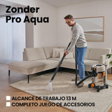 Zeegma ZONDER Pro Aqua Aspirador en seco y húmedo 1400 W, para Alfombras Coche Tapicería Escaleras, Depósito de Agua Limpia de 4 L, Juego de Filtros y Boquillas de Lavado