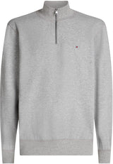 Tommy Hilfiger Chaqueta con Cremallera Hombre Essential Fleece 1/4 Zip con Cuello Marinero con Cremallera, Gris (Medium Grey Heather), S