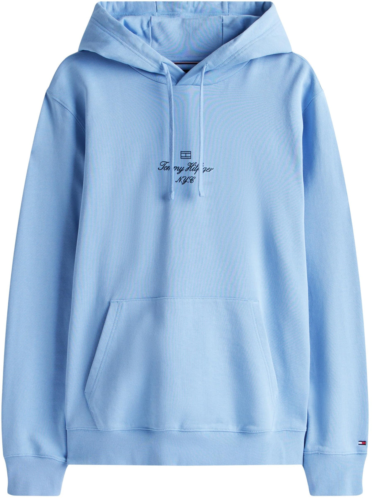 Tommy Hilfiger Hoodie Hombre Flag Script con Capucha, Azul (Cloudy Blue), M
