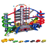 Majorette - Garaje Super City 7 Plantas, Incluye 6 Coches y Tren Motorizado con Luz y Sonido, para Niños a Partir de 5 Años - 128 x 78 x 73 cm