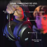 CHERRY XTRFY H3 Wireless, Auriculares Inalámbricos Gaming, Sonido Optimizado para Esports, Ideal para Juegos, Streaming y Música, Micrófono Desmontable, Negro
