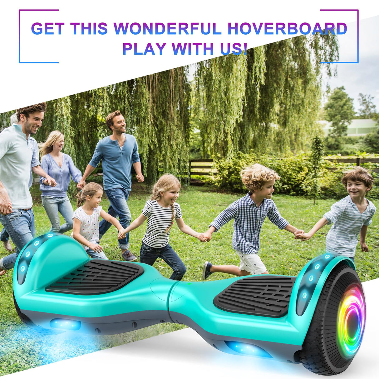 SISIGAD Offroad Hoverboard Kinder Adults mit 6,5" Reifen Leistungsstarke Große - Batería Hoverboard Bluetooth-Lautsprechern LED-Licht