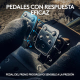 Logitech G G923 Racing Wheel and Pedals, Force Feedback TRUEFORCE,1.000 Hz, respuesta eficaz, control de salida de doble embrague, volante auténtico, para PS5, PS4, PC, Mac - Negro