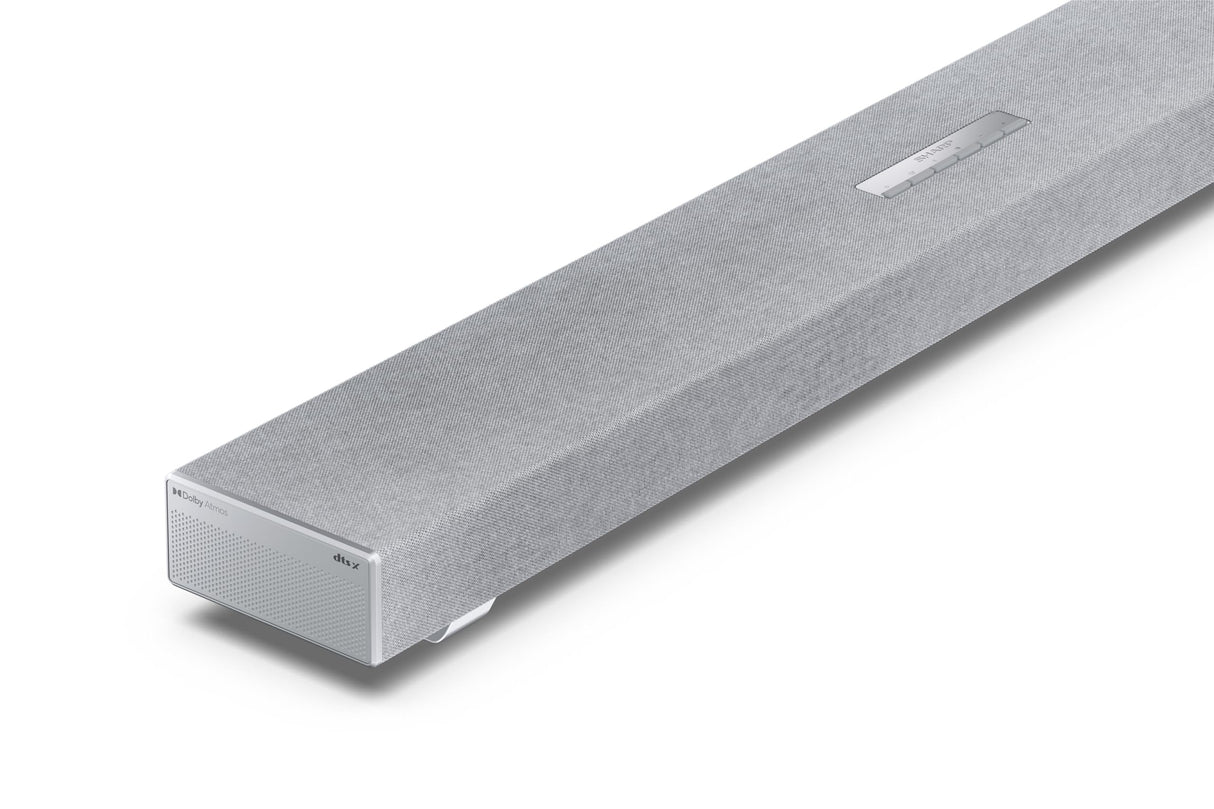 SHARP HT-SBW53121(SL) Soundbar 3.1.2 Dolby Atmos/DTS:X, subwoofer inalámbrico, barra de sonido elegante y potente con altavoces que emiten hacia arriba, sonido envolvente 3D. P. Maxima 550w color Gris