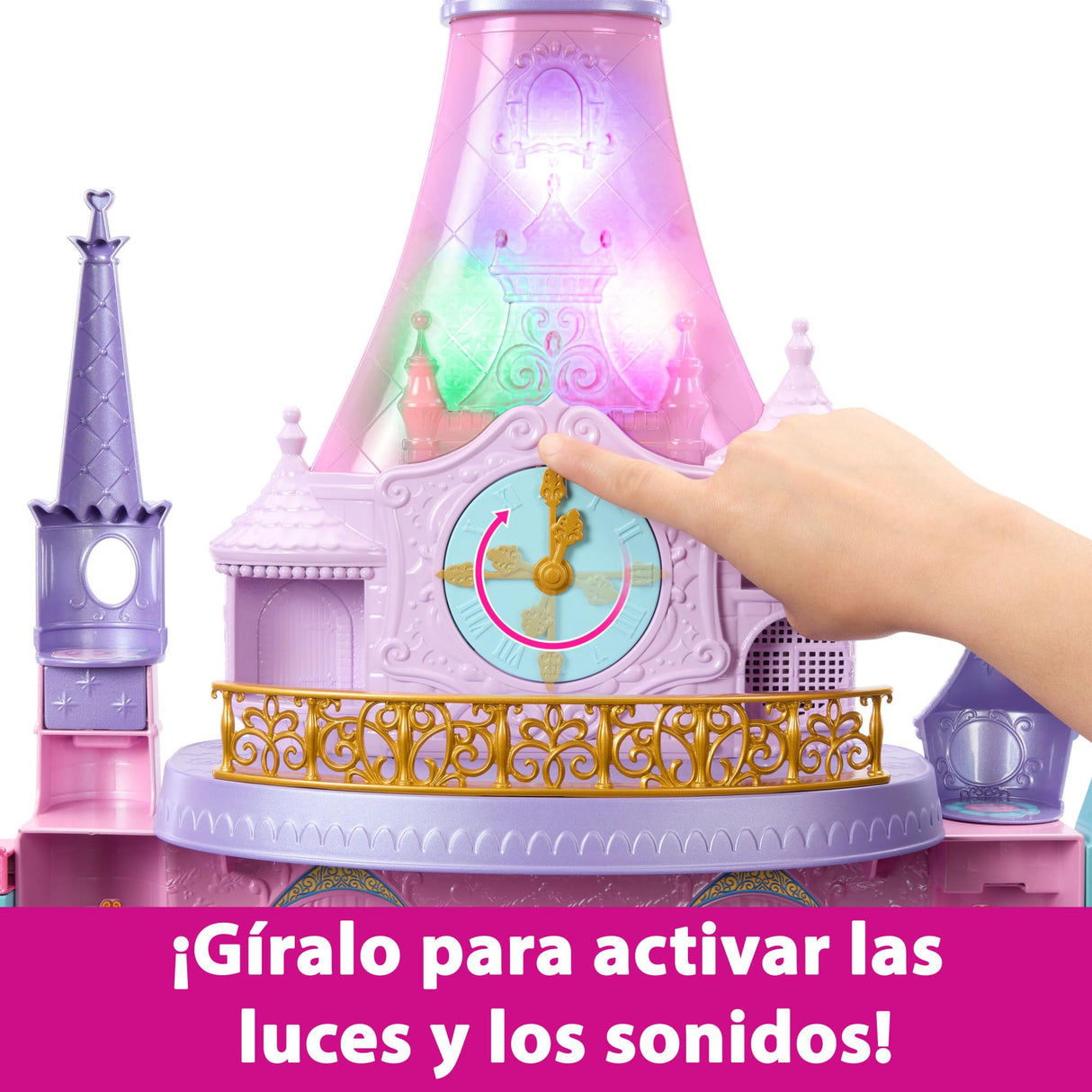 Mattel Disney Princess Castillo aventuras reales Casa de muñecas para princesas con dos pisos, muebles y accesorios, con luces y sonidos, juguete +3 años (HLW29)