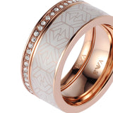 Emporio Armani Anillo Para Mujer, Tamaño Anillo Grande: 21X6X2mm Anillo Tamaño Pequeño: 21X2X2mm Anillo Acero Inoxidable Oro Rosa, EGS2830221