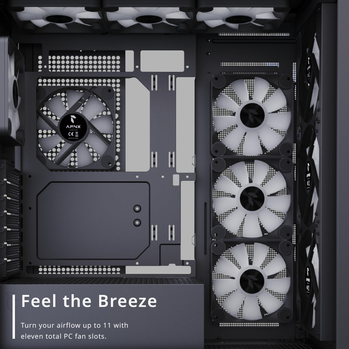 APNX C1 Midi-Tower ATX-Gehäuse, Tempered Glass - schwarz