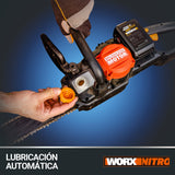 WORX Motosierra Nitro 40V (2x20V) | PowerShare | WG385E.9 | No incluye batería ni cargador | Motor Brushless | Espada 40 cm | Freno de cadena y lubricado automático