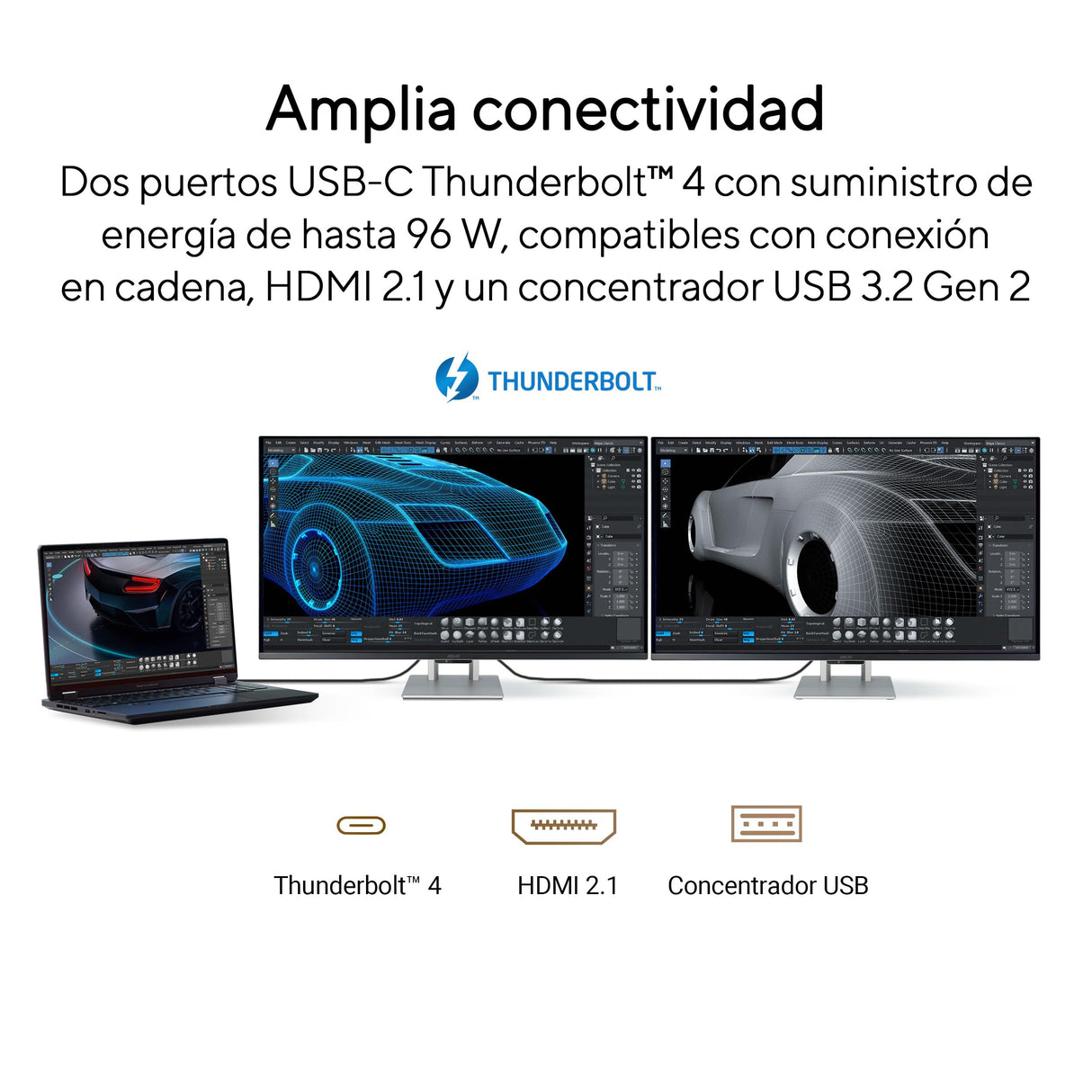 ASUS ProArt Display OLED PA32UCDM Monitor Profesional de 32 Pulgadas, 4K UHD 3840x2160, QD-OLED, Ultrafino, 240Hz, 0.1ms, HDR-10, HLG, 99% DCI-P3, Thunderbolt 4, Calman Ready, ColorSpace