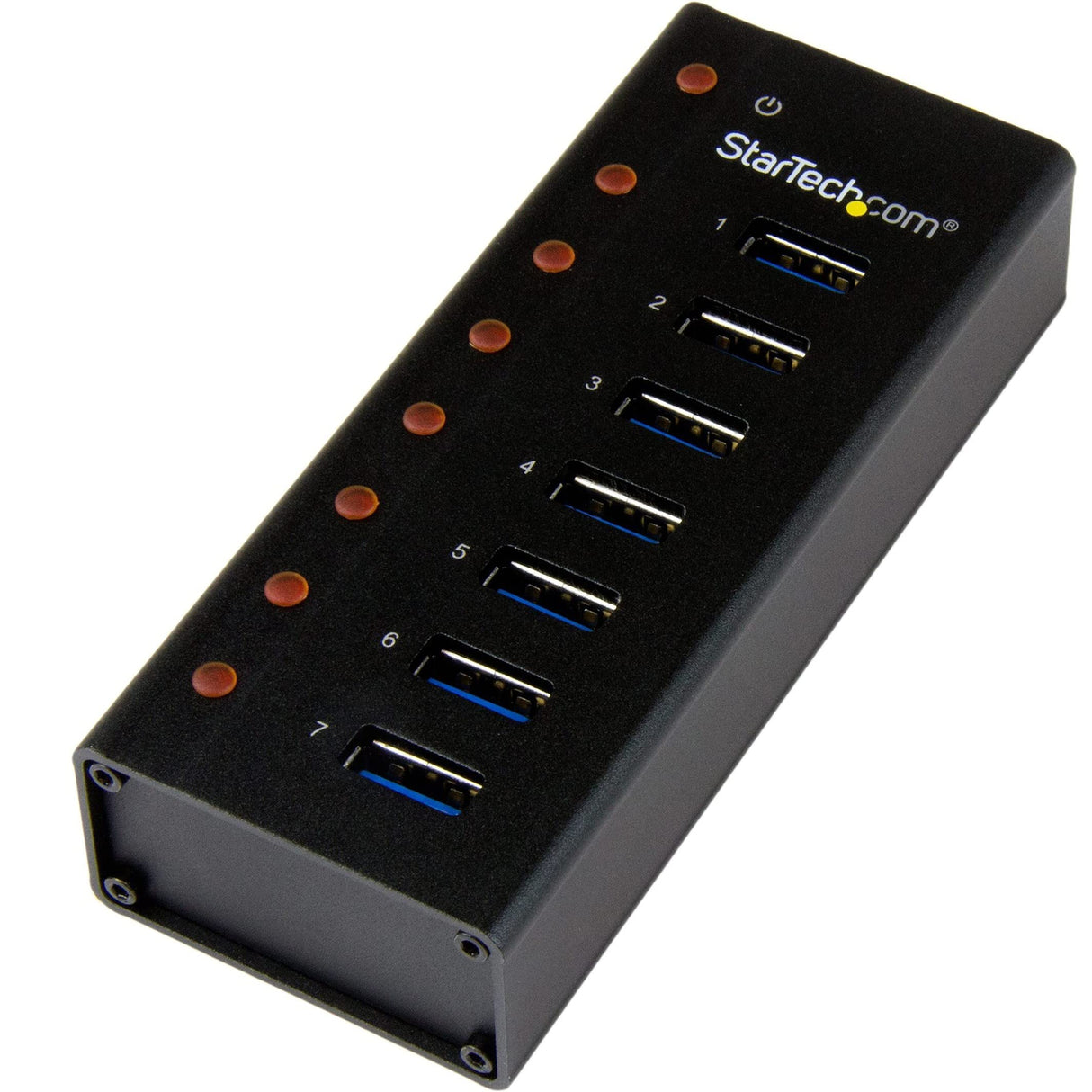 StarTech.com Concentrador USB 3.0 de 7 Puertos con Caja de Metal - 5Gbps - Hub de Sobremesa o Montaje en Pared (ST7300U3M)