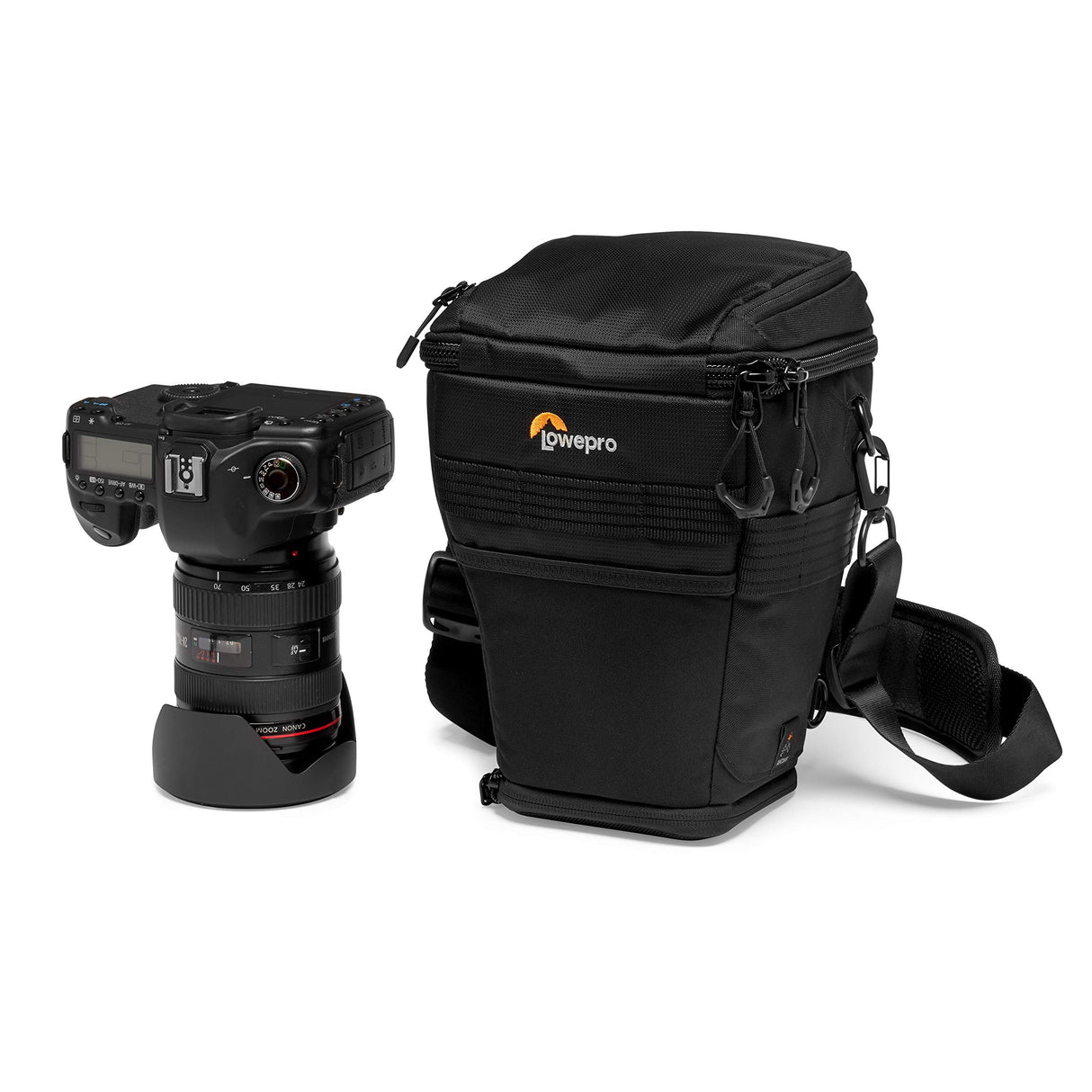 Lowepro ProTactic TLZ 70 AW DSLR toploader - expand to hold up to 24-70mm f/2.8 and lens hood with portrait grip - camera gear to personal belongings - for DSLR Like Canon 5D - LP37278-PWW