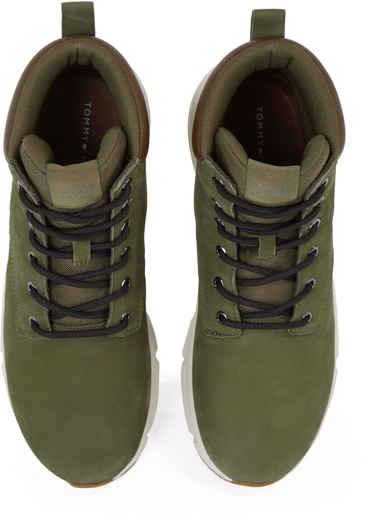 Tommy Hilfiger Botas de caña baja Hombre Light Hybrid de piel, Verde (Army Green), 44