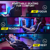 GTPLAYER - Silla para Juegos de Oficina, ergonómica, sillón Gaming Leathaire, reposabrazos reclinable, con reposapiés, Color Negro