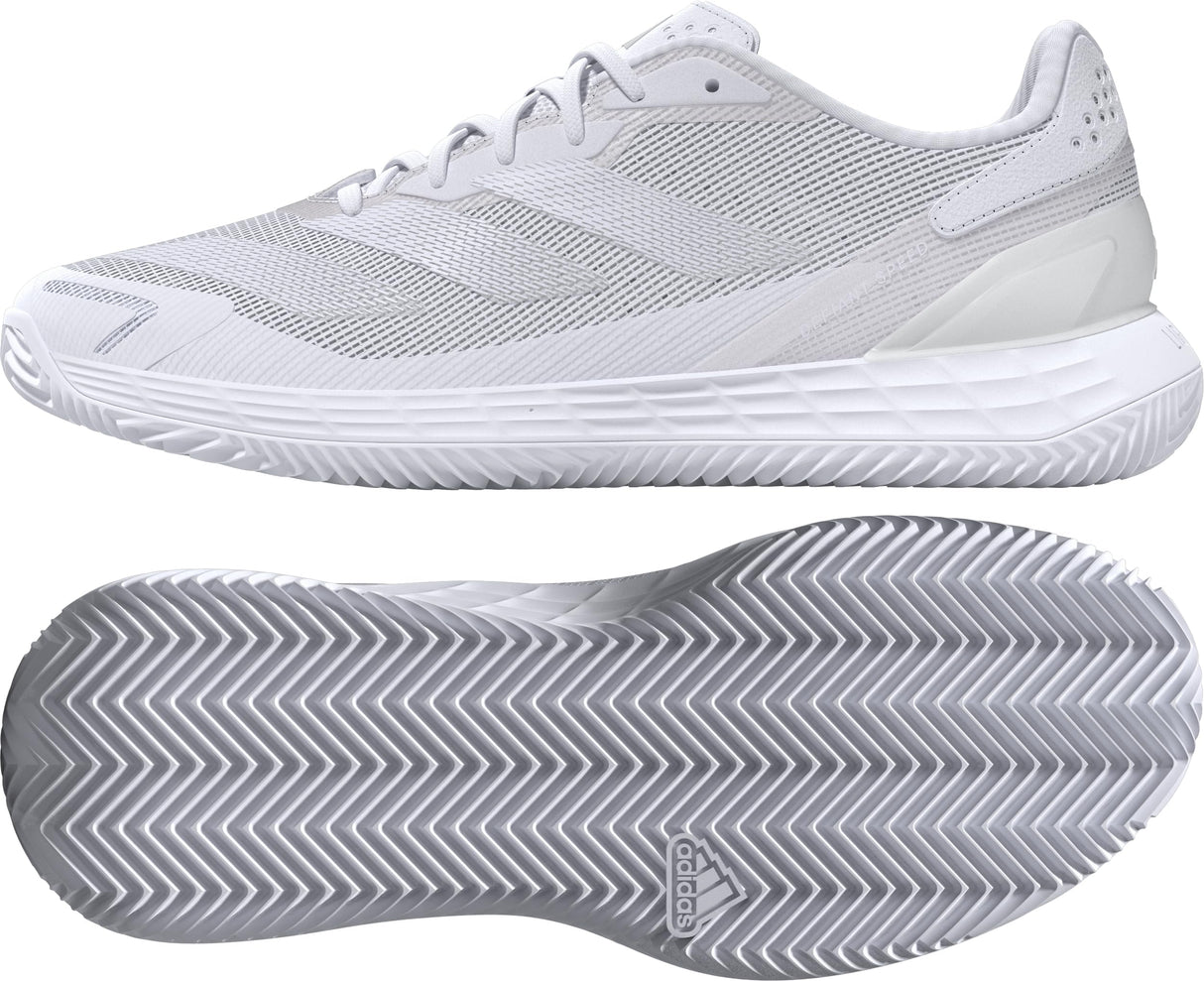 adidas Defiant Speed 2 Clay Tennis Shoe, Zapatillas de Tenis Mujer, FTWR White/FTWR White/Grey One, 42 EU