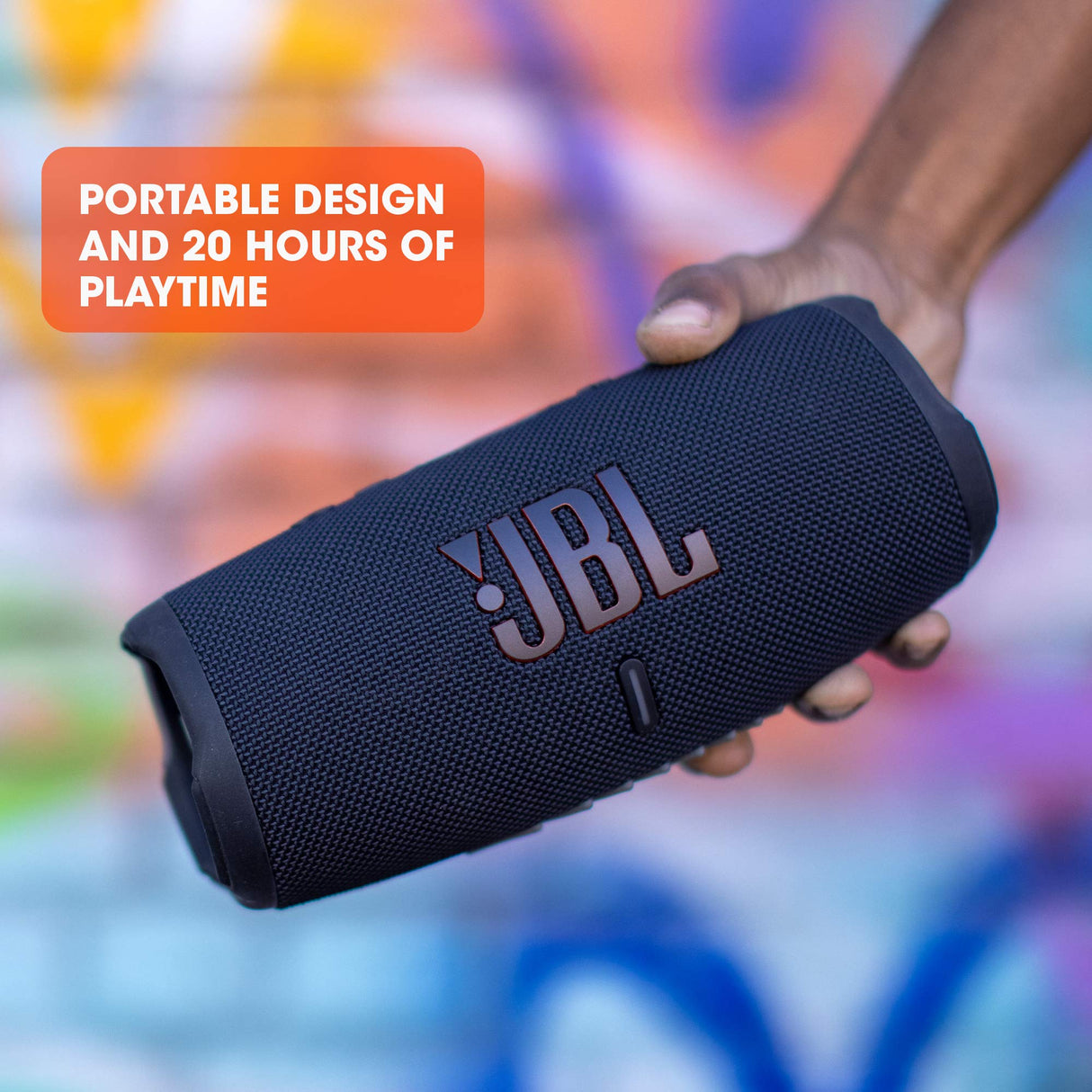 JBL Charge 5 Altavoz inalámbrico portátil con Bluetooth y batería integrada, resistente al agua (IP67), con PartyBoost para subir el nivel de la fiesta, hasta 20h de reproducción, rojo