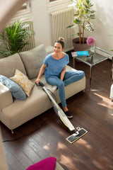 Kärcher Limpiadora de vapor SC 2 Upright, calentamiento: 30s, rendimiento: aprox. 50m², depósito: 0,4l, potencia: 1600W, con boquilla EasyFix, paño microfibra y cartucho descalcificador