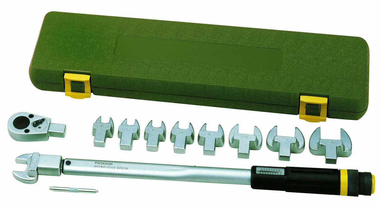 Proxxon 23342 2223342-Kit DIN. 1/2" mc200 Multi + Llaves (40-200 NM), Rojo, 1.5-10mm