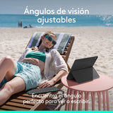 Logitech Flip Folio, funda con teclado para iPad Pro (M4) y iPad Air de 13 pulgadas (M2 y M3) (2024, 2025) – Funda protectora con Bluetooth almacenable, multidispositivo, QWERTY Español - Grafito