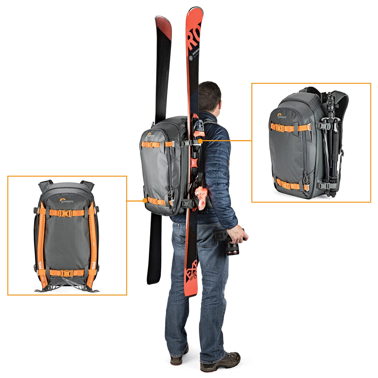 Lowepro Whistler 350 AW II, Mochila Fotográfica, Todo el Año, Tejido Reciclado, Todo los Clima, Uso Profesional, Capacidad para Portátil 13'', Almohadillas Insertables, Cámara Pro Mirrorless/DSLR