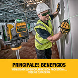 DEWALT Nivel Láser de Línea Cruzada Verde, 12V XR, 3x 360º con batería 2Ah, DCE089D1G-QW