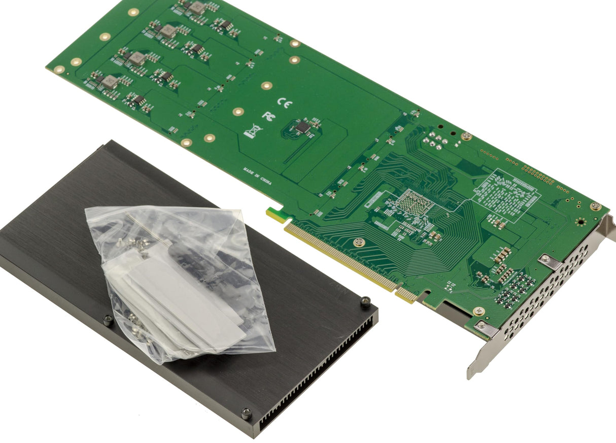 KALEA-INFORMATIQUE - Tarjeta PCIe 4.0 x16 para 8 SSD M.2 NVMe CHIPSET Broadcom PEX88048 - Protección por encofrado Aluminio ventilado