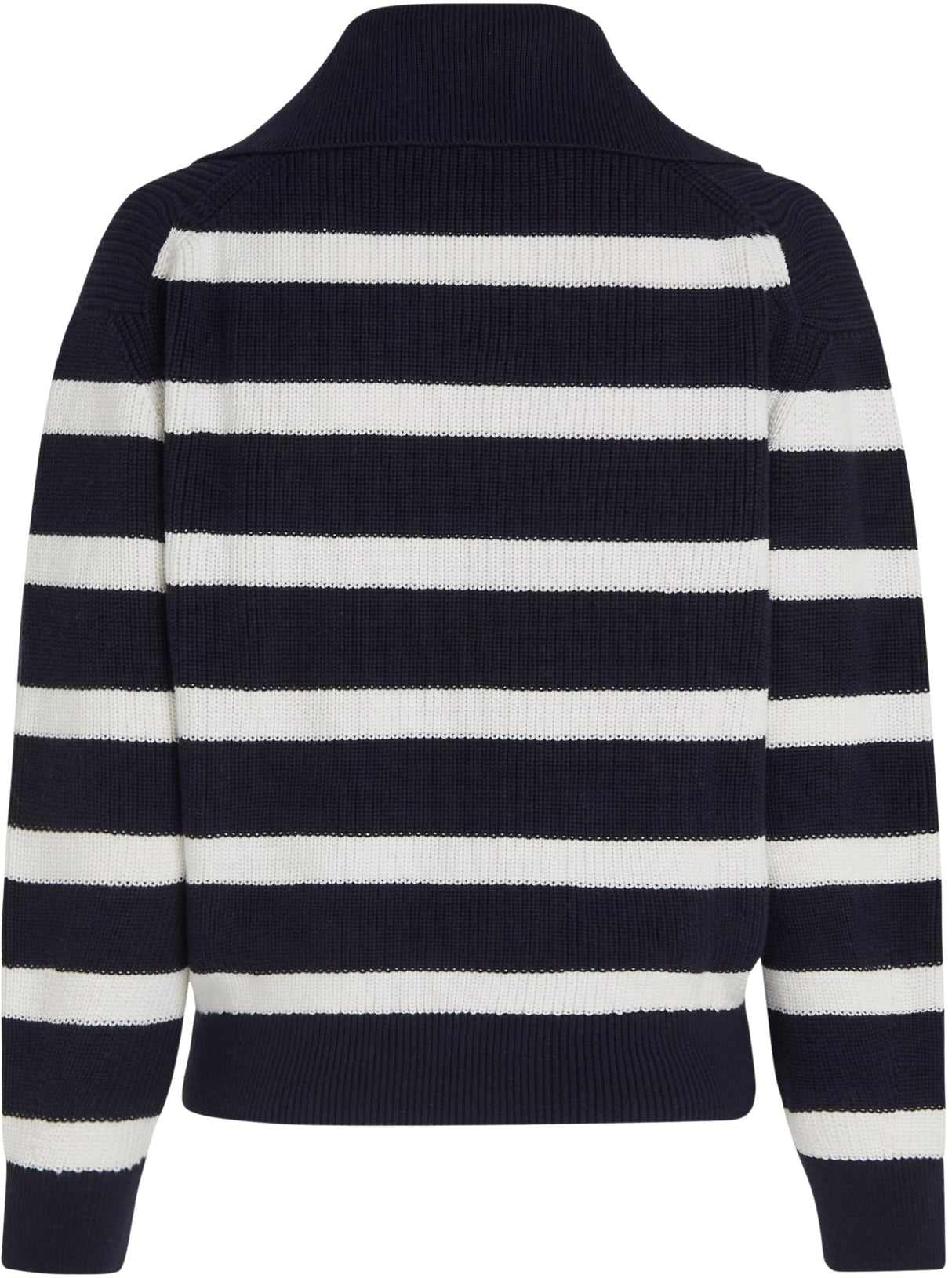 Tommy Hilfiger Sudadera con Cremallera Mujer 1/2 Zip Sweater Jersey de Punto, Multicolor (Desert Sky/Ivory Petal Stripe), XS