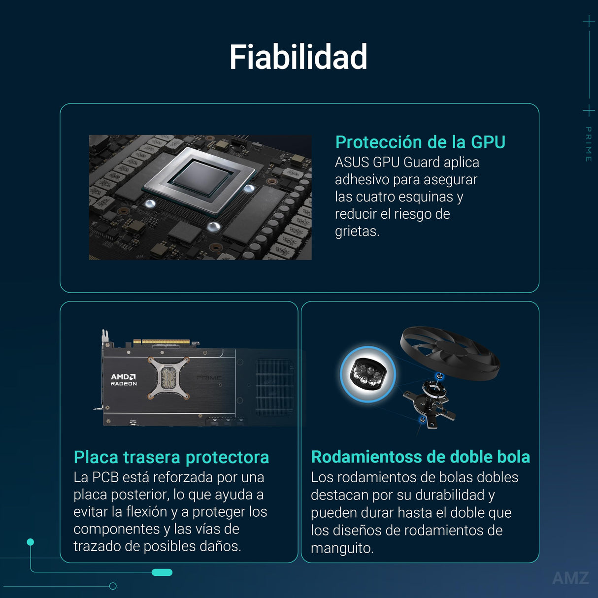 ASUS Prime Radeon RX 9070 OC Edition, Tarjeta gráfica (PCIe 5.0, HDMI/DP 2.1, diseño de 2,5 Ranuras, Ventiladores axial-Tech, rodamientos de Ventilador de Doble Bola, BIOS Doble, GPU Guard)