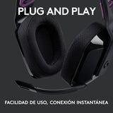Logitech G535 LIGHTSPEED para gaming Auriculares inalámbricos con micrófono - Auriculares supraaurales ligeros, micrófono volteable para silenciar, estéreo, PC, PS4, PS5, recargables por USB - Negro