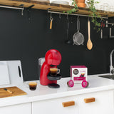 Krups Piccolo KP1A05 - Cafetera cápsulas Dolce Gusto, 15 bares y 1500 W, con depósito de 0.8 l, monodosis multibebidas frías y calientes, manual, Rojo + 3 Packs Café Intenso