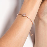 Swarovski Brazalete Una, Trébol, Rosa, Baño tono oro rosa