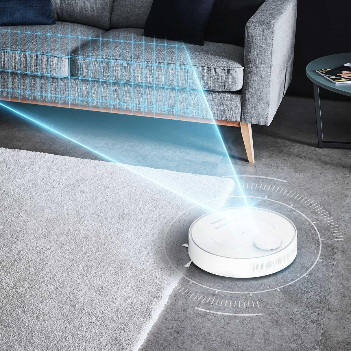 Rowenta X-plorer Serie 75 RR7647 Robot aspirador con mopa con mapeo 2700 Pa, especial mascotas y alergias, compatible con smartphones y asistentes de voz con 3 mopas: estándar, Animal Scrub y Allergy