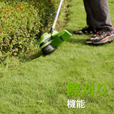 Greenworks GD24X2LT Recortadora de hilo con batería, Li-Ion 2x 24V ancho de corte 33cm 6200rpm diám. hilo 2mm alimentación automática flowerguard modo Hi/Low con 2 baterías 2Ah y cargador doble