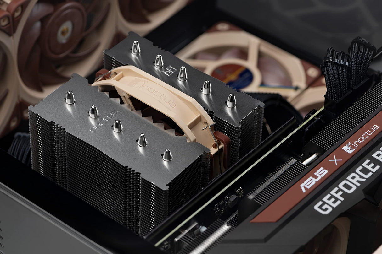 Noctua NH-D12L, Disipador de CPU de Altura Reducida y Doble Torre (120 mm, Marrón).