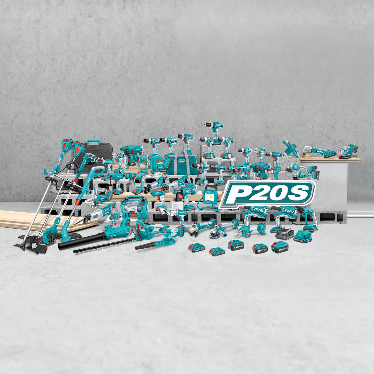 TOTAL - Tijeras de Podar Electricas. Bateria y Cargador Rapido, Motor Brushless. Corte 30mm. Uso Profesional