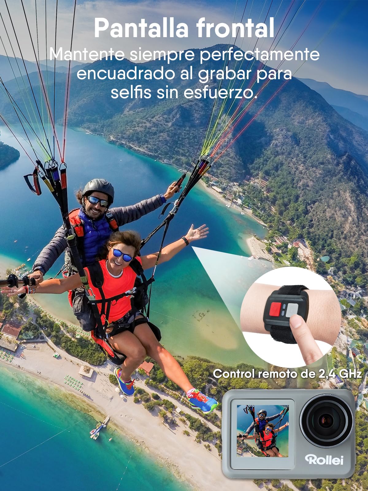 Cámara de Acción, Rollei Actioncam 9s Plus Cámara Deportiva 4K 60fps Estabilización Camara Subacuática Impermeable 40M con Sensor de 1/2,5 Pulgadas Pantalla Táctil con Accesorios para Deporte Buceo